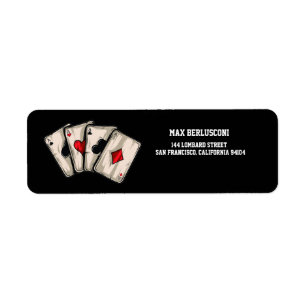 Four of a Kind Kaarten Aces Retouradres Etiket