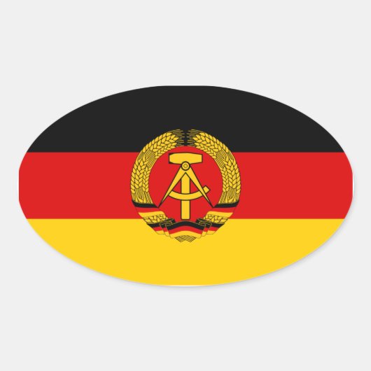 FOUR Oost - Duitsland vlag Ovale Sticker (Voorkant)