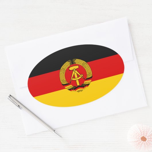 FOUR Oost - Duitsland vlag Ovale Sticker (Envelop)