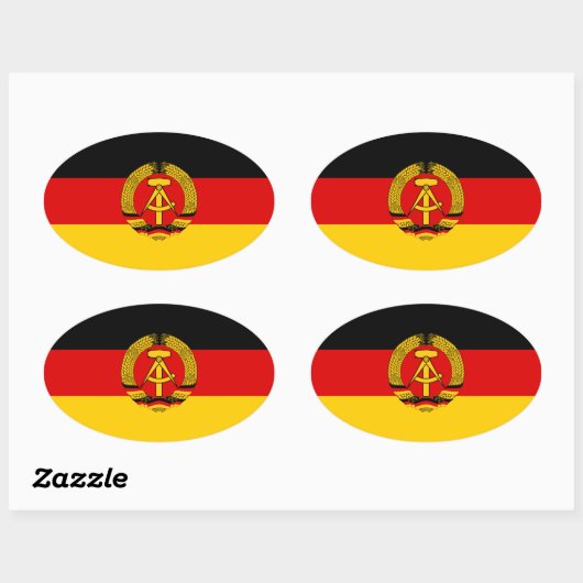 FOUR Oost - Duitsland vlag Ovale Sticker (Vel)