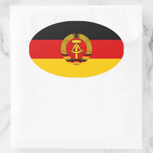 FOUR Oost - Duitsland vlag Ovale Sticker (Tas)