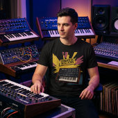 Four Oscillators, Zero Restraint – Pop-Art Synth T-shirt