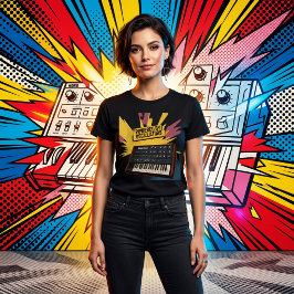 Four Oscillators, Zero Restraint – Pop-Art Synth T-shirt
