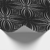 Four-Petal Pattern, zwart en wit Cadeaupapier (Hoek)