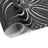 Four-Petal Pattern, zwart en wit Cadeaupapier (Rol Hoek)