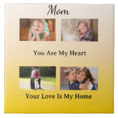 Four Photo Layout – Cream & Gold Tribute Tegeltje (Voorkant)