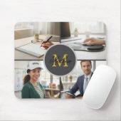 Four Photo Monogram Personalized Mouse Pad Muismat (Met muis)
