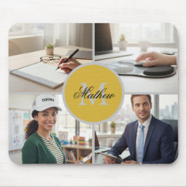 Four Photo Personalized Monogram Name Custom Muismat
