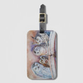 Four reading owls bagagelabel (Voorkant (verticaal))