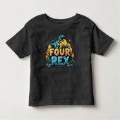 Four Rex: De Dino manier om vier te vieren! Kinder Shirts (Voorkant)