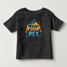 Four Rex: De Dino manier om vier te vieren! Kinder Shirts