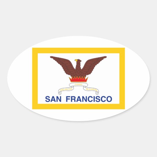 FOUR San Francisco Flag Ovale Sticker (Voorkant)