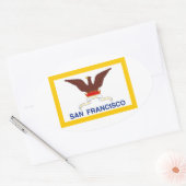 FOUR San Francisco Flag Ovale Sticker (Envelop)