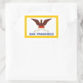 FOUR San Francisco Flag Ovale Sticker (Tas)