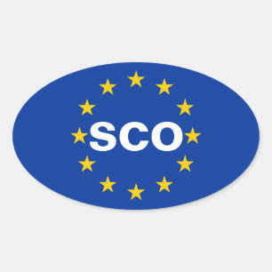FOUR Scotland "SCO" EU-vlag Ovale Sticker
