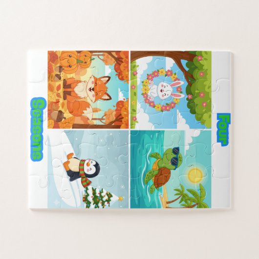 Four Seasons Animals Kids Puzzle Legpuzzel (Horizontaal)