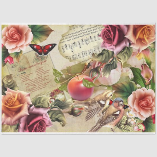 Four Seasons Collage Design Serie 2 Tissuepapier (Voorkant)