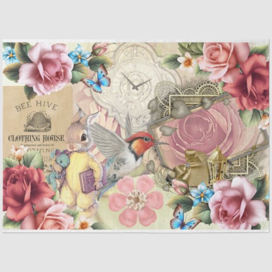 Four Seasons Collage Design Serie 3 Tissuepapier (Voorkant)