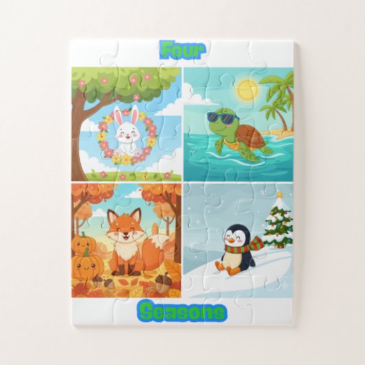 Four Seasons Dieren Kids Puzzel (Verticaal)