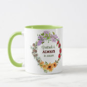 Four Seasons Floral Wreath Gratitude Quote Mug Mok (Links)