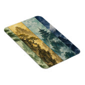 Four Seasons Mountain | Japans inktlandschap Magneet (Rechterzijde)