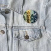 Four Seasons Mountain | Japans inktlandschap Ronde Button 5,7 Cm (In situ)