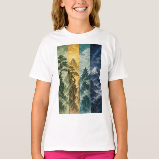 Four Seasons Mountain | Japans inktlandschap T-shirt