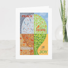 Four Seasons Wenskaart Feestdagen Kaart