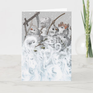 Four Snowmen of the Apocalypse Card Feestdagen Kaart