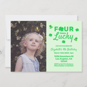 Four Times Lucky 4e Verjaardag Kaart