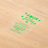 Four Times Lucky 4th Birthday Acryl Uitnodigingen (Laagn)