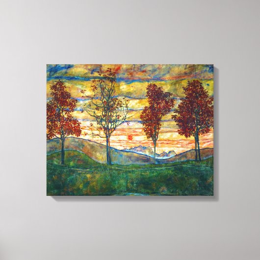 Four Trees | Egon Schiele | Canvas Afdruk (Voorkant)