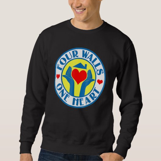 Four Walls One Heart Hand With Heart Tee Inspirati Trui (Voorkant)
