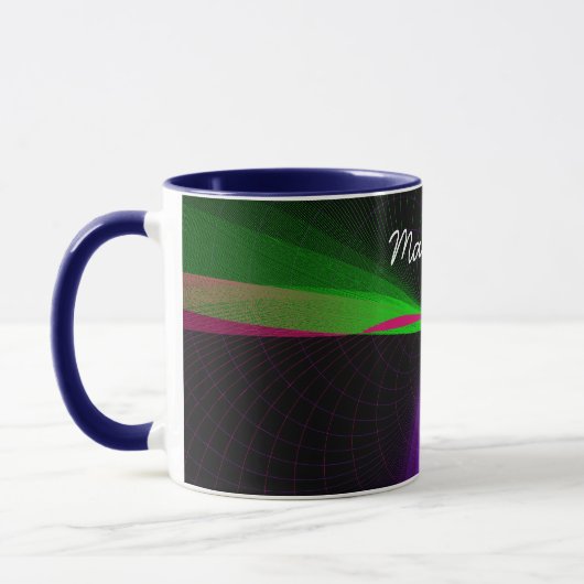 Four-Way Geometric Wave Coffee Mok (Links)