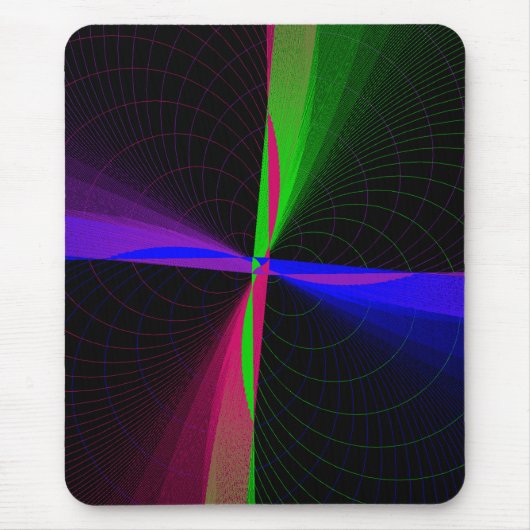 Four-Way Geometric Wave Mouse Pad Muismat (Voorkant)