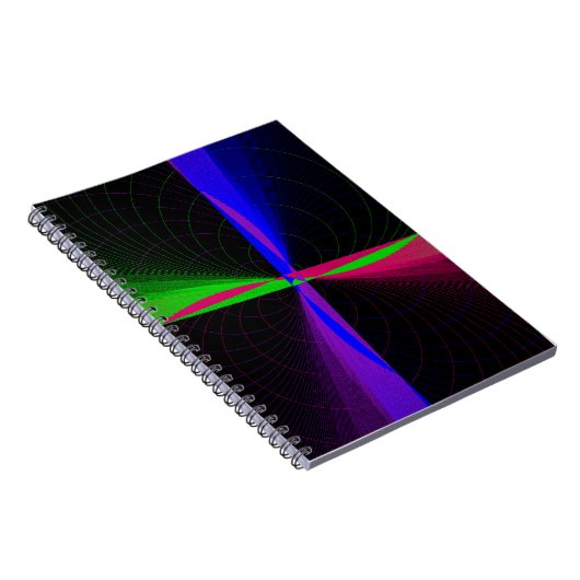Four-Way Geometric Wave Spiral Notebook Notitieboek (Rechterzijde)