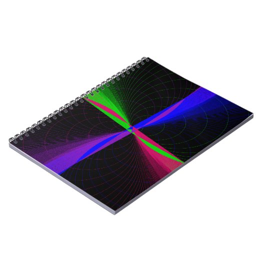 Four-Way Geometric Wave Spiral Notebook Notitieboek (Linkerzijde)