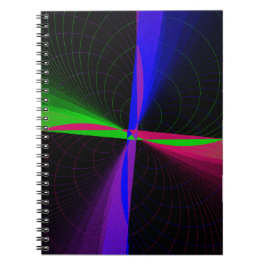 Four-Way Geometric Wave Spiral Notebook Notitieboek