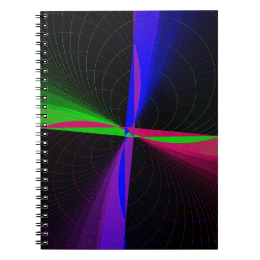 Four-Way Geometric Wave Spiral Notebook Notitieboek (Voorkant)