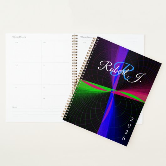 Four-Way Geometric Wave Spiral Planner (Display)