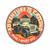 Four Wheel Drive Adventure roept en ik moet Sticker (Voorkant)