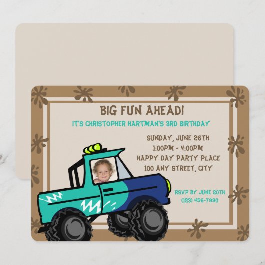 Four Wheel Fun / Verjaardag Kaart (Voorkant / Achterkant)