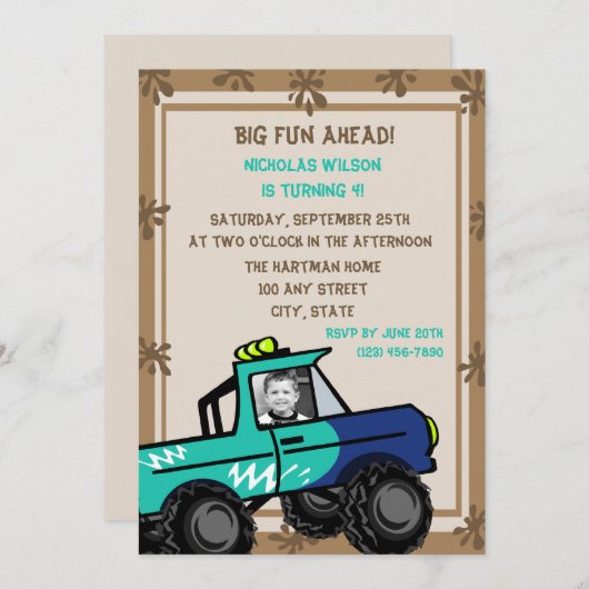 Four Wheel Fun / Verjaardag Kaart (Voorkant / Achterkant)