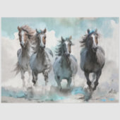 Four Wild Mustang Gallop Across the Prairie Tissuepapier (Voorkant)
