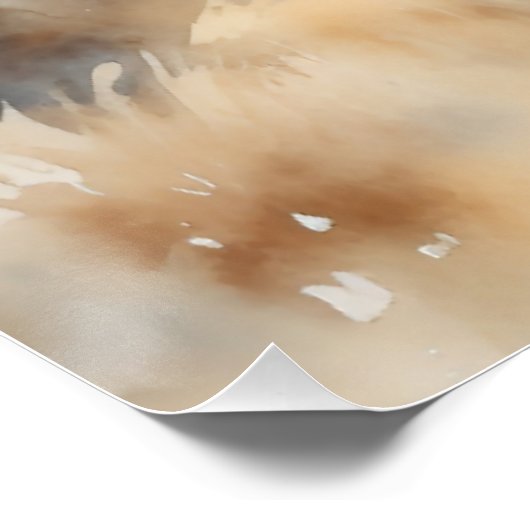 “Four Wild Mustangs” Stof Westers Waterverf Perfect Poster (Hoek)