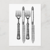 Fourchette et couteau  briefkaart (Voorkant)