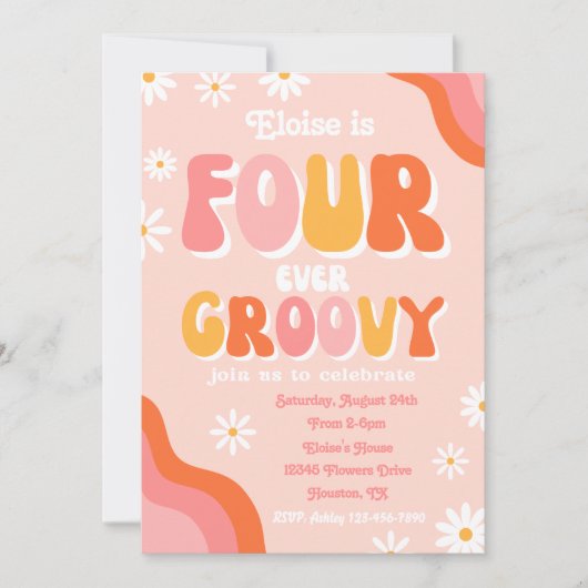 Fourever Birthday Uitnodiging | Uitnodiging van Gr (Voorkant)