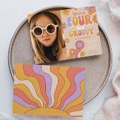 Fourever Groovy Fotouitnodiging | 4e verjaardag Kaart