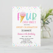 FOURever ijsje uitnodiging (Staand voorkant)