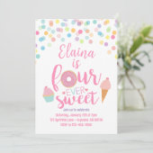 Fourever Sweet Birthday Party Invitation Kaart (Staand voorkant)